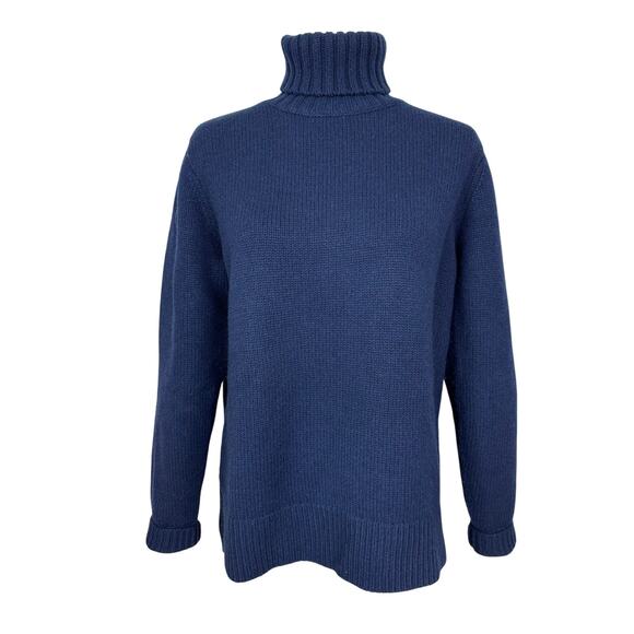 Peter Millar Women's Small Navy Blue Turtle Neck Sweater Wool/Cashmere Blend - Picture 1 of 11